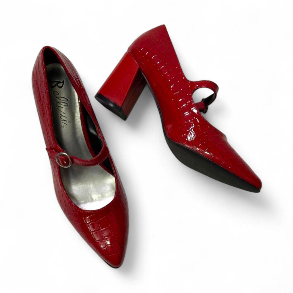 BELLINI Vex Croc embossed Red Pump, NEW! Size 8.5 - Picture 5 of 9